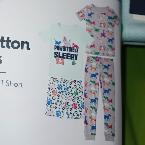 NEW Member's Mark Girls 4 Piece Organic Cotton Pajama Set Dogs & Cats - Picture 10 of 10